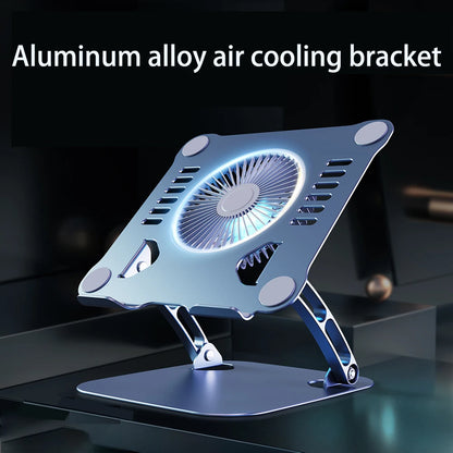 Laptop Stand with Cooling Fan Aluminum Alloy Adjustable Holder for 11 to 16 Inch MacBook Dell Lenovo Gaming Laptops