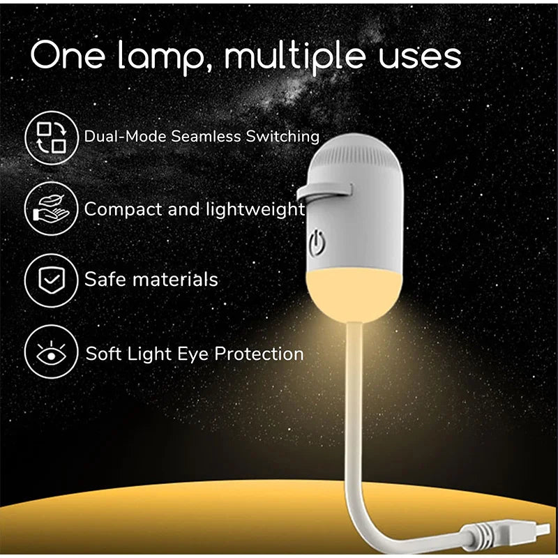 2-in-1 USB Galaxy Star Projector Night Light with Interchangeable Projection Films