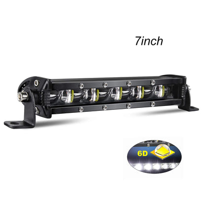 Single-Row Spot Beam LED Light Bar – 6500K, IP68, 12–24V, 7" / 13" / 20", Offroad Truck SUV ATV