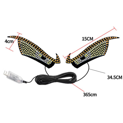 USB Dynamic Devil Eyes RGB LED Panel – Animated Window Display for Car & Truck