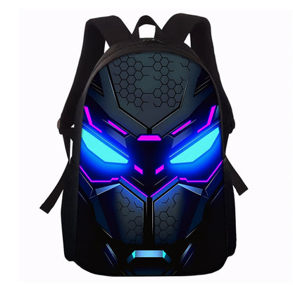 Cyberpunk Robot Pattern Backpack – Ultra Lightweight Polyester School & Travel Bag, Unisex