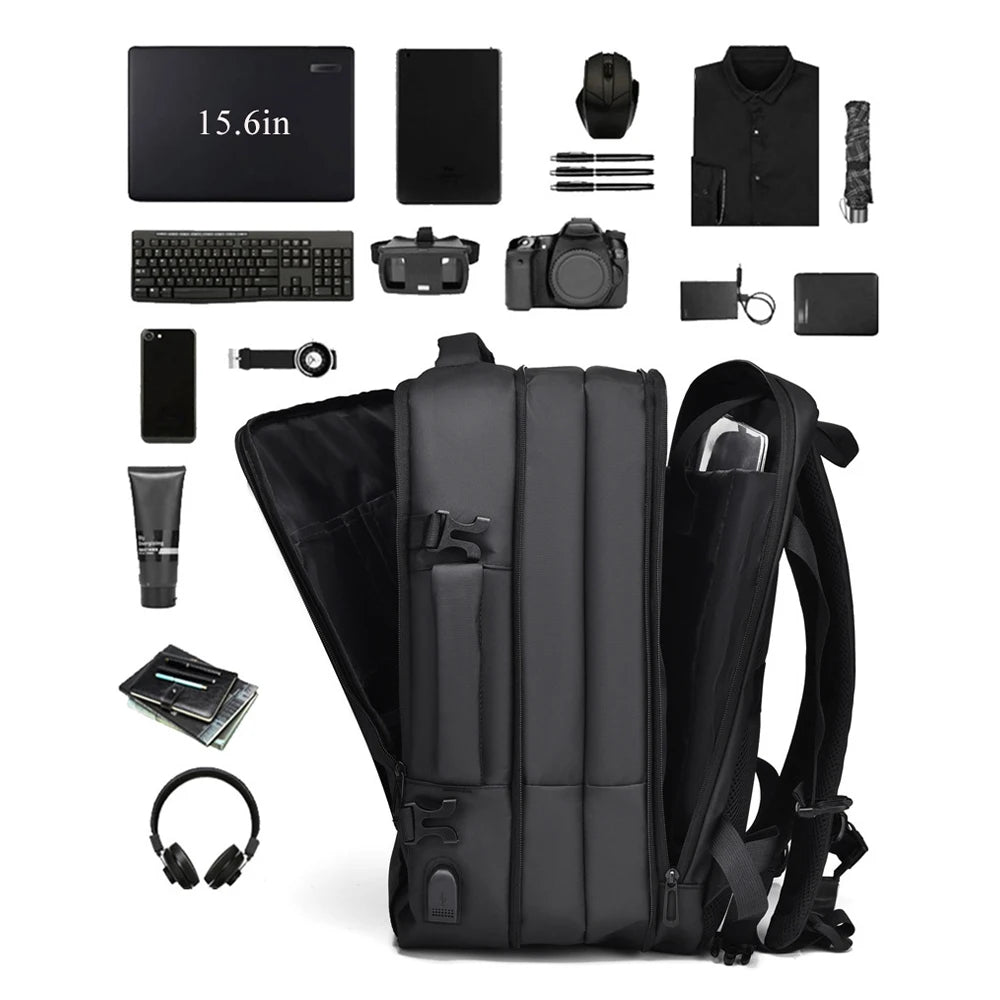 Business Backpack 18" – Water-Resistant PU, Flight-Approved, Overnight & Travel