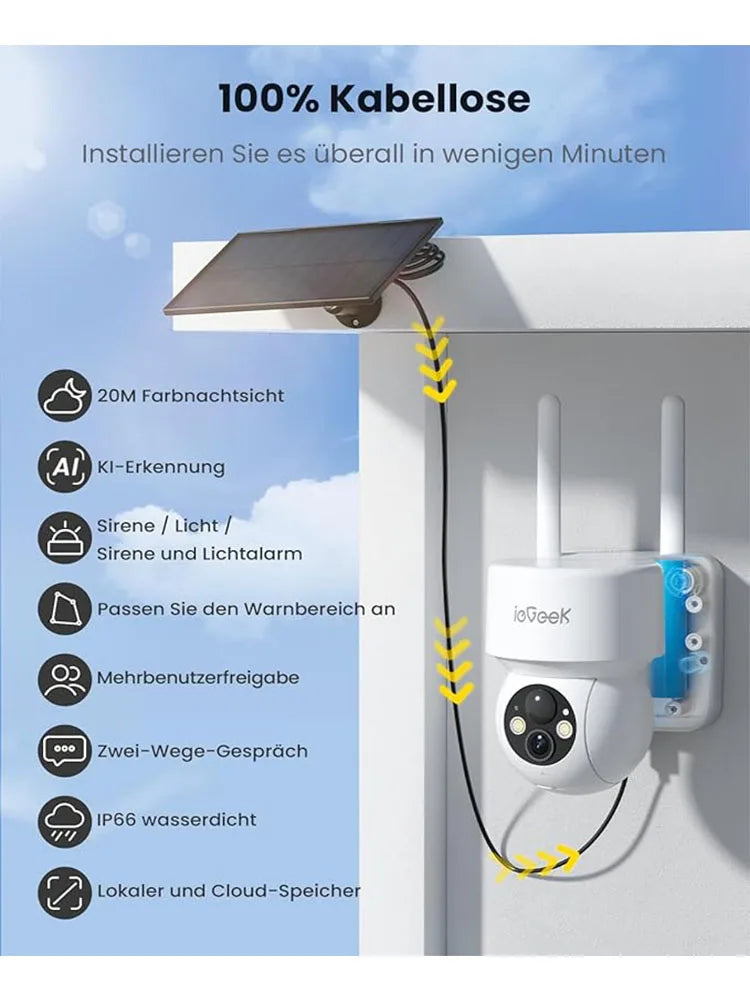 2K 3MP WiFi Security Cameras Wireless Outdoor