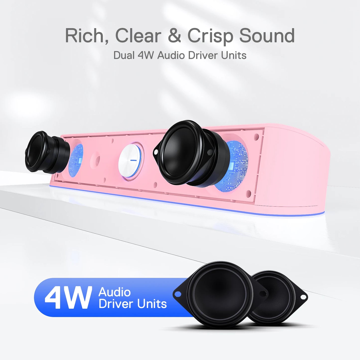 GS560 RGB Desktop Soundbar, 2.0 Channel Computer