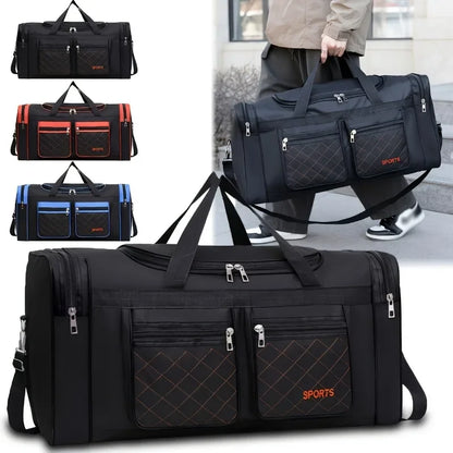 Large Capacity Nylon Travel Duffel Bag – Multiple Compartments & Pockets for Sports & Short Trips