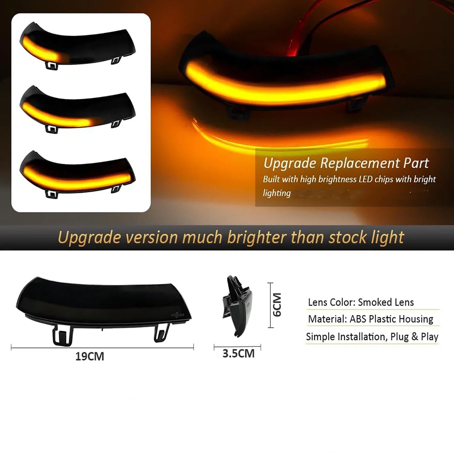 Sequential LED Side Mirror Turn Signal Lights – VW Golf MK5, Jetta, Passat, EOS, Skoda
