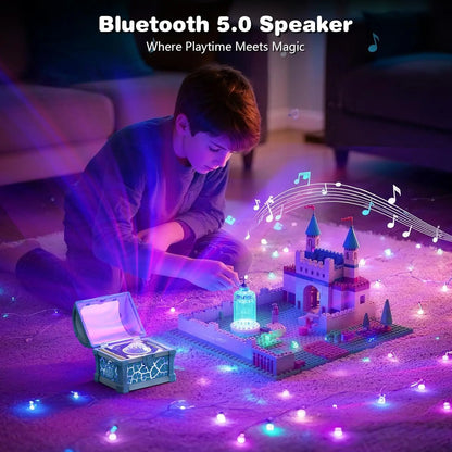 Treasure Chest Projector Night Light Galaxy Aurora Lamp with Bluetooth Speaker Ambient Northern Lights