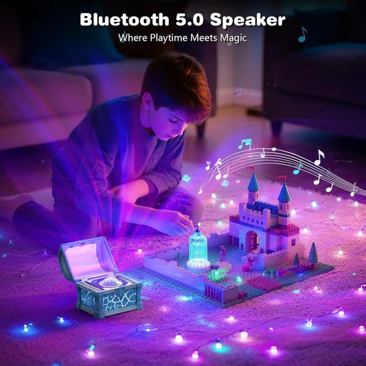 Treasure Chest Projector Night Light Galaxy Aurora Lamp with Bluetooth Speaker Ambient Northern Lights