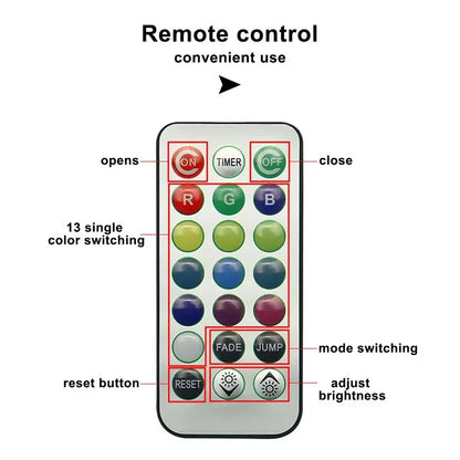 Wireless RGB LED Car Interior Ambient Lights with Remote Control 13 Colors