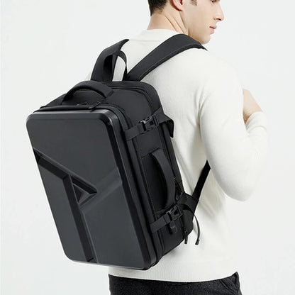 50L ABS Hard Shell Expandable Travel Backpack – 17" Laptop Compartment, USB Charging, Waterproof