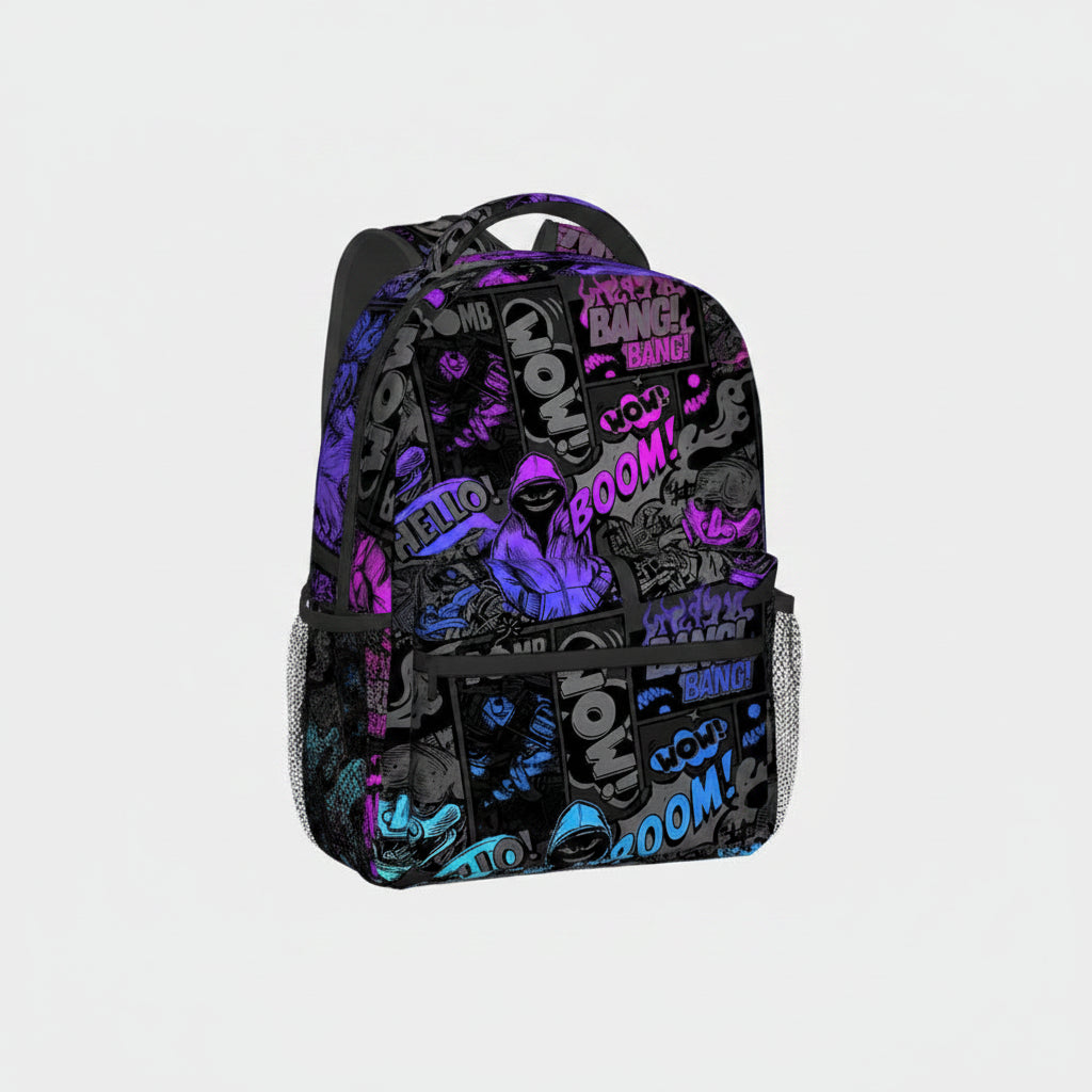 Kids 3D Cartoon School Backpack – Explosion English Letter Design for Boys & Girls, Lightweight