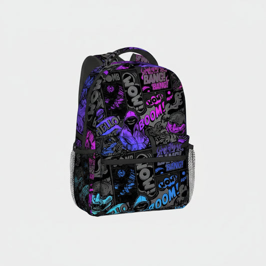 Kids 3D Cartoon School Backpack – Explosion English Letter Design for Boys & Girls, Lightweight