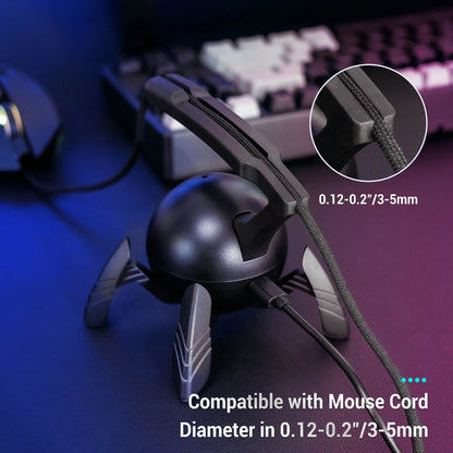 Gaming Mouse Bungee RGB Cable Management Flexible Cord Clip with USB Ports for FPS and Esports