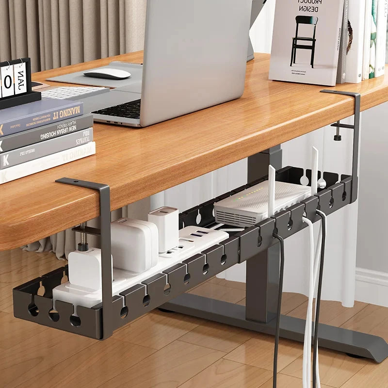 Under Desk Cable Management Tray – No-Drill, Iron, Retractable or Fixed, Home Office PC Router Wire Organizer