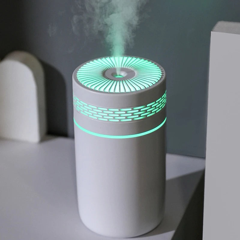 Mini USB Car Humidifier with 7-Color LED Light 250ml Portable Mist Diffuser