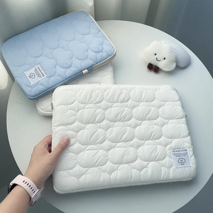 Cloud Laptop & iPad Sleeve – Embroidery Cotton, Zipper, Fits 9.7–16", MacBook & iPad