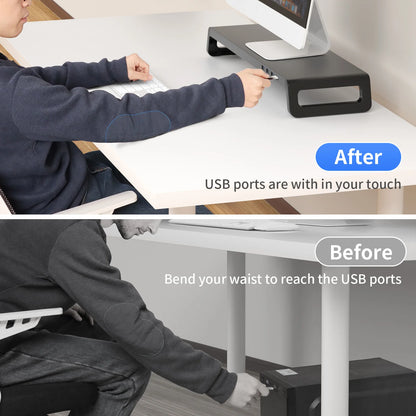 Aluminum Monitor Stand Riser – With or Without USB 3.0 Hub, for 13–24" Monitors & Laptops