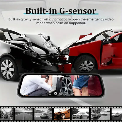 Touch Screen Mirror Dash Cam Front and Rear, 4K