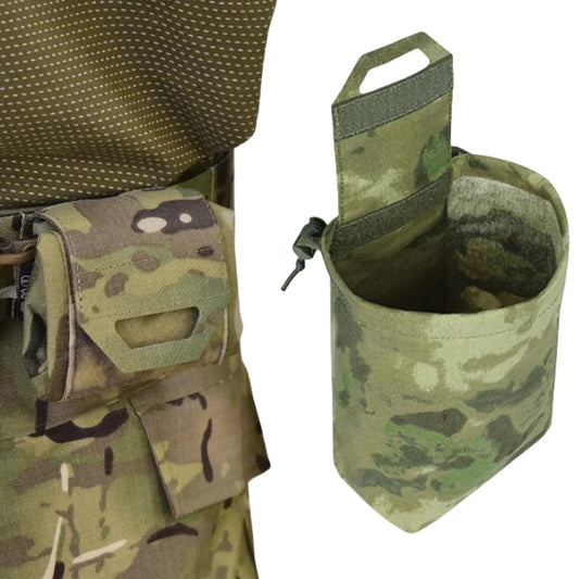 MOLLE Foldable Dump Pouch – Nylon, Hook & Loop, Retention Cord, Drain Grommets, 6 Tactical Colors