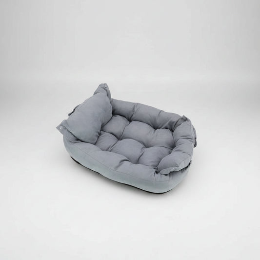 Gray pet bed on a white background