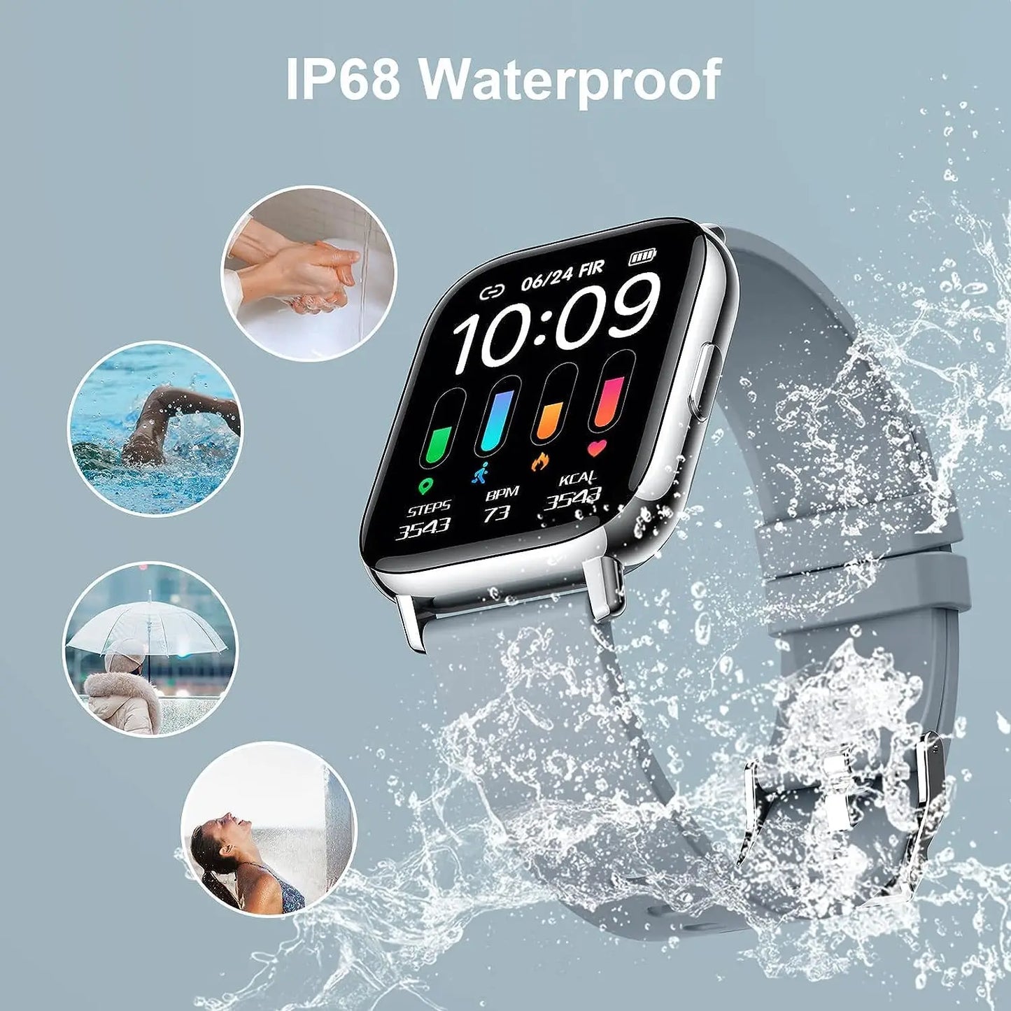 Smart Watch, Fitness Tracker 1.69" Touch Screen