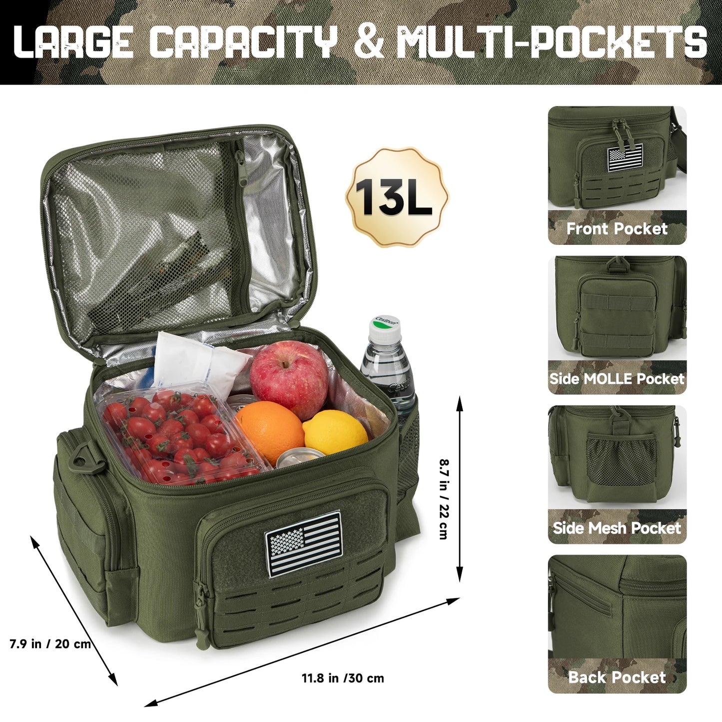Tactical Insulated Lunch Bag for Men – Heavy Duty Thermal Cooler Bag