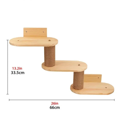 Wall-Mounted Cat Climbing Shelf System – Solid Wood Modular Cat Wall Furniture