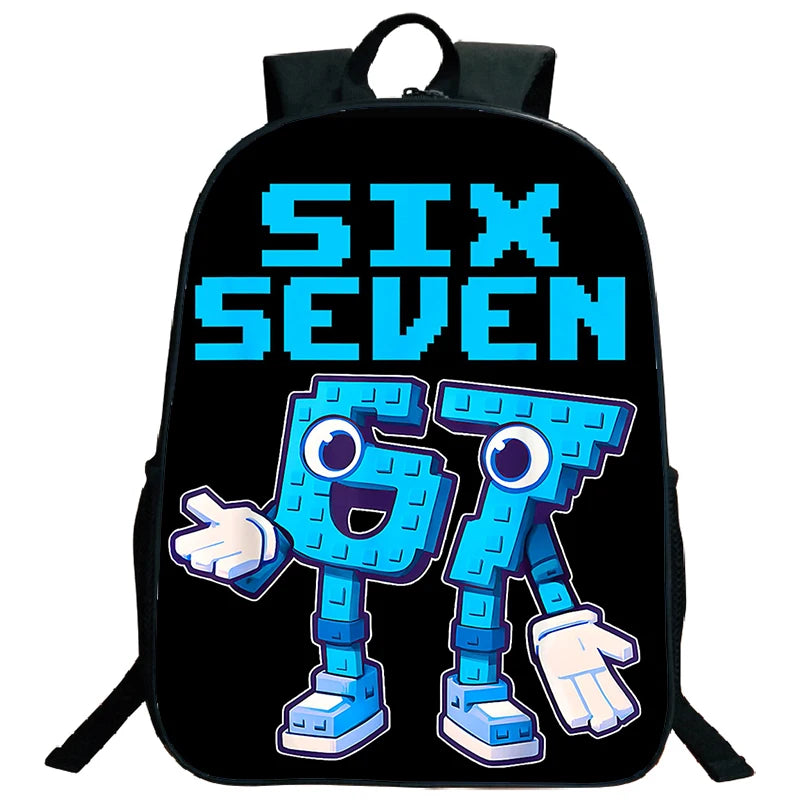 Brainrot 67 Kids School Backpack – Funny Number Print, Lightweight Daypack for Boys & Girls