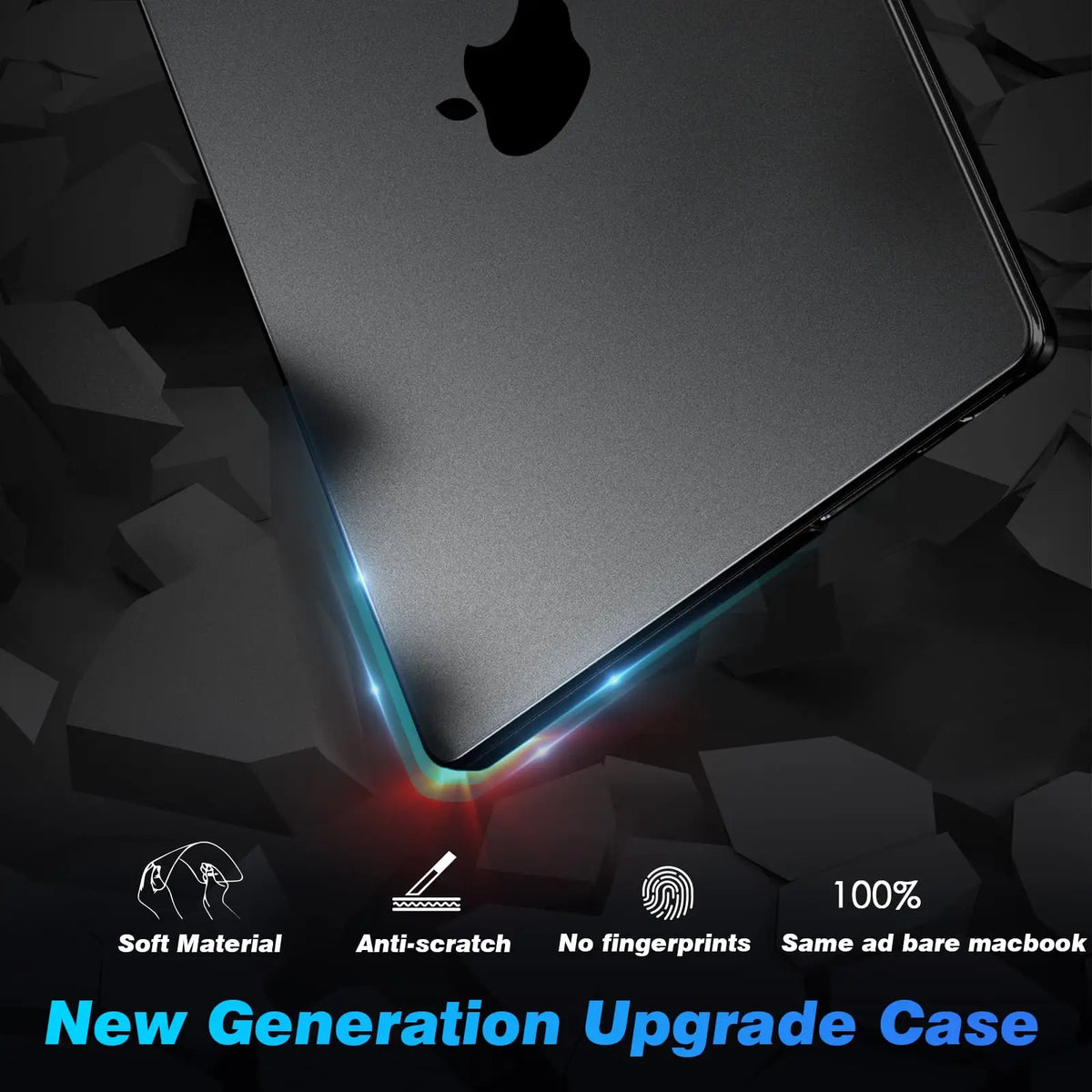 MacBook Hard Shell Case – Matte, Fingerprint-Resistant, Fits Pro 13–16 & Air 13–15 (M1–M5)