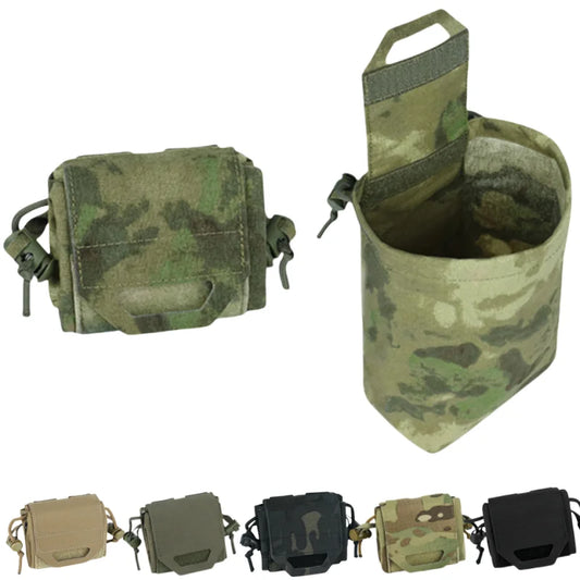 MOLLE Foldable Dump Pouch – Nylon, Hook & Loop, Retention Cord, Drain Grommets, 6 Tactical Colors