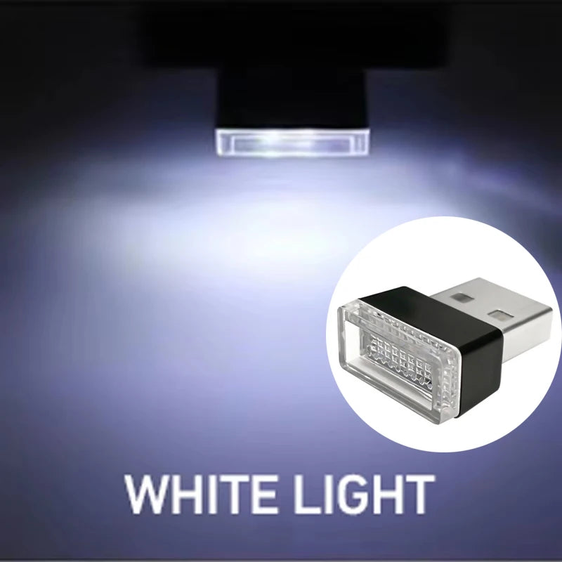 Mini USB LED Car Interior Ambient Light Decorative Plug-In Lamp