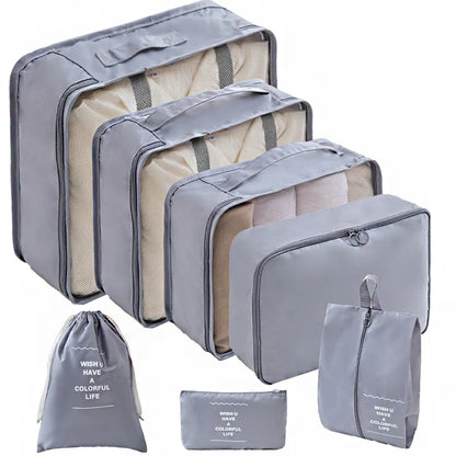 Travel Packing Cubes Set – 7 or 10 Piece Luggage Organizer Bags with Shoe Pouch & Clothes Storage