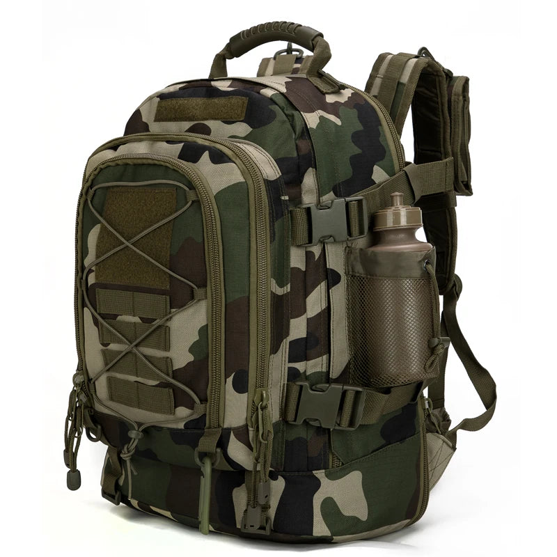 60L Military Tactical Backpack with MOLLE – Army Assault Rucksack for Hiking & Camping