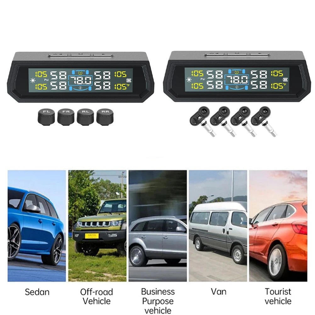 Solar/USB Powered Tire Pressure Monitoring System