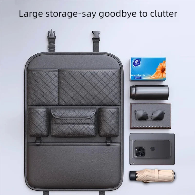 Multi-Pocket Car Seat Back Organizer High Capacity Backseat Storage Bag