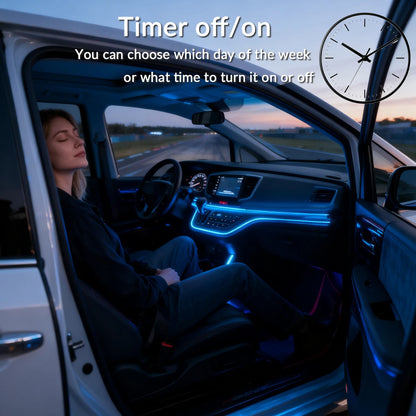 Car Ambient Lights Kit 18 in 1 RGB LED Interior Symphony Lights with App Control Acrylic Strip