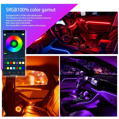 RGB Dream Color Acrylic Car Ambient Light Strip – App Remote Button