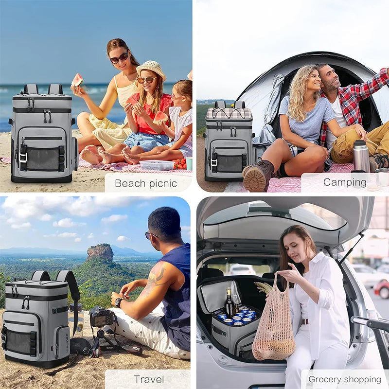 Insulated Cooler Backpack 30–40L – Leak-Proof, Holds 35 Cans, Keeps Cold 12 Hours