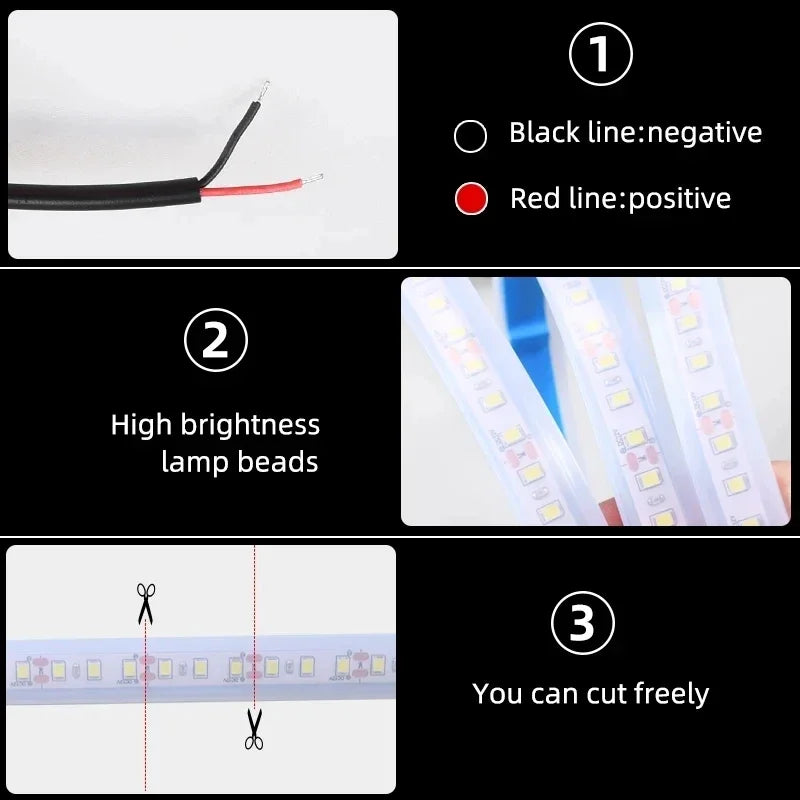 LED Car Hood Light Strip 120cm Sequential Scan Ambient Light 12V