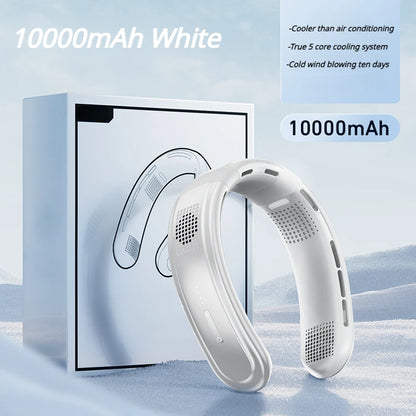 Portable Neck Fan 10000mAh Rechargeable Fan Mini 3-Speeds