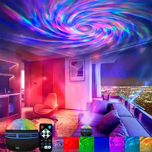 Galaxy Starry Sky Projector LED Night Light with Aurora Effects Remote Control and USB Powered RGB Lamp