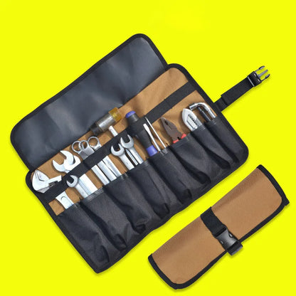 Roll-Up Tool Organizer Pouch – 600D Oxford, Multi-Pocket, Quick-Release Buckle, Wrench Spanner Camping Toolkit