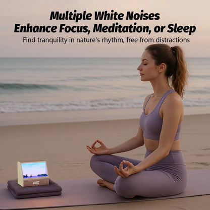 Bluetooth Sunrise Alarm Clock Wake Up Light with White Noise 12 Sounds Dimmable Table Lamp