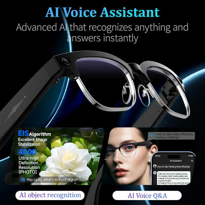 AI Smart Glasses 4K Camera HD Video Recording Bluetooth Audio Calling Music Player Smart Sports Glasses