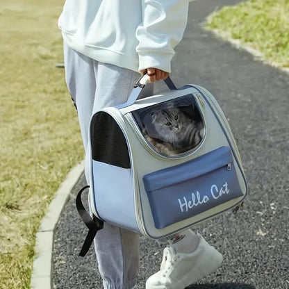 Large Capacity Collapsible Pet Backpack – Mesh Vent Carrier for Cats and Small Dogs