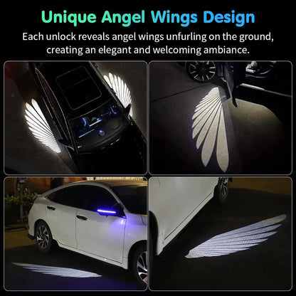 Angel Wing Car Door Projector Lights – Welcome Light, Mirror Mount, 30s Auto-Off