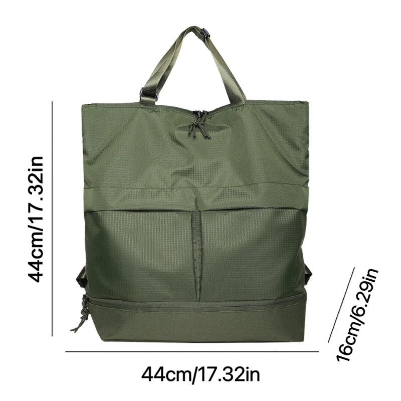 Y2K Nylon Square Backpack – Large Capacity Unisex Bag