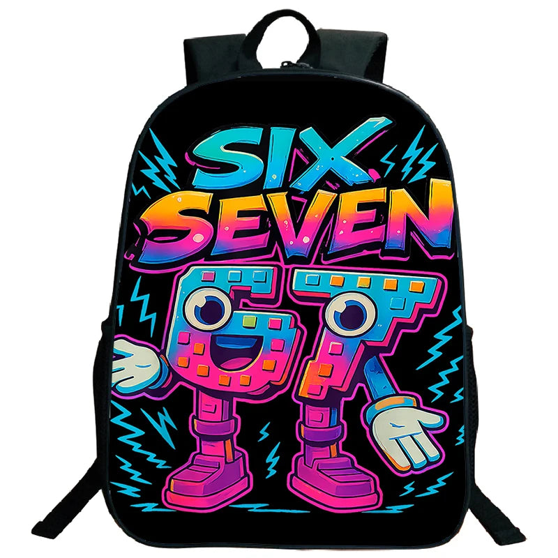 Brainrot 67 Kids School Backpack – Funny Number Print, Lightweight Daypack for Boys & Girls