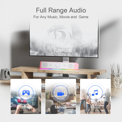 GS560 RGB Desktop Soundbar, 2.0 Channel Computer
