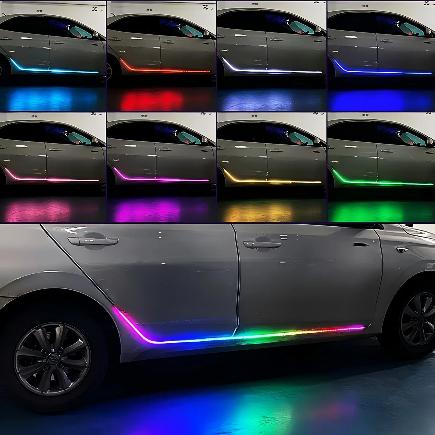 IP68 RGB Car Door Sill Ambient Light Strip – Music Sync, Dream Color, 120/150/180cm